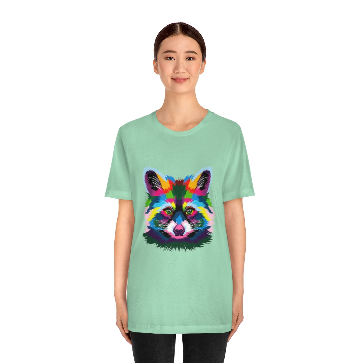 Unisex Jersey Short Sleeve Tee "Abstract colorful raccoon"
