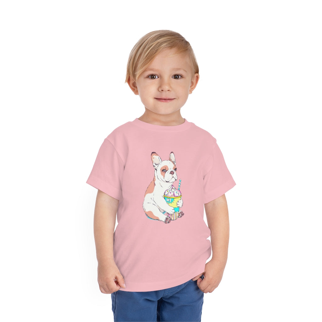 Kids Short Sleeve Tee "French bulldog & ice cream"