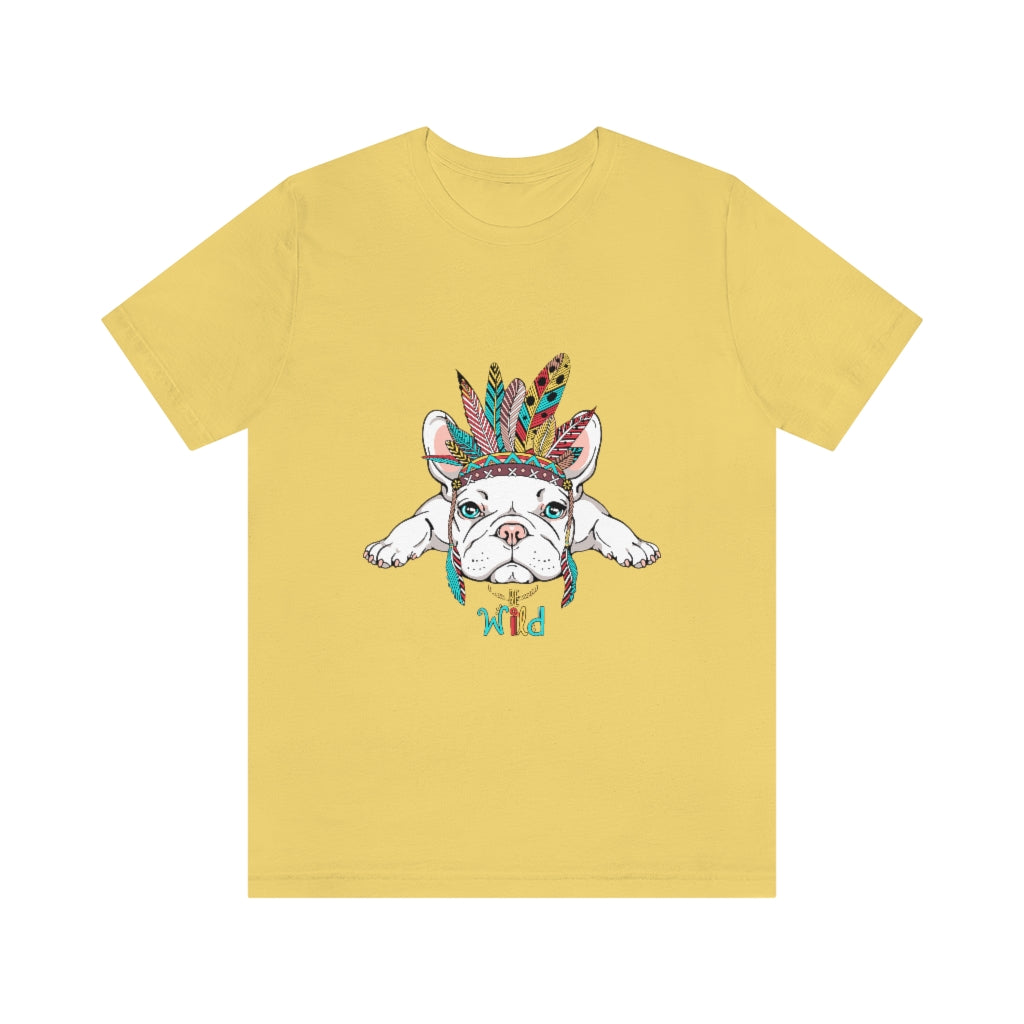 Unisex Jersey Short Sleeve Tee "French bulldog in Indian headdress"