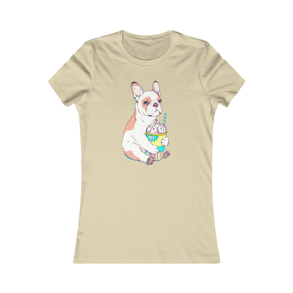 Women's Favorite Tee "French bulldog & ice cream"
