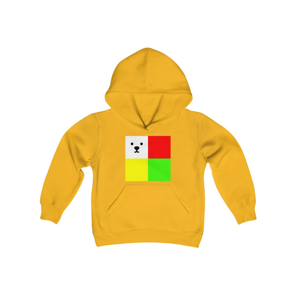 Youth Heavy Blend Hooded Sweatshirt "CuBeArea big logo"