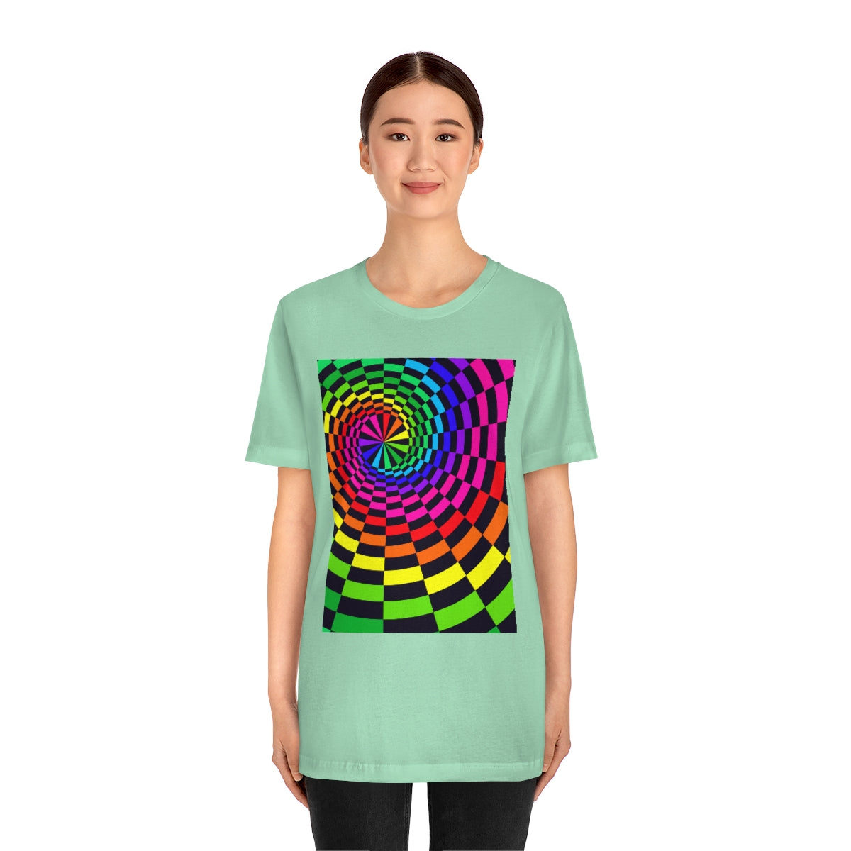 Unisex Jersey Short Sleeve Tee "Optical illusion Black Spirals of the Rectangles"