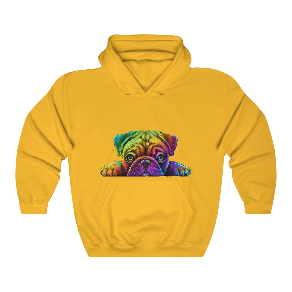 Unisex Heavy Blend™ Hooded Sweatshirt "Colorful neon Pug"