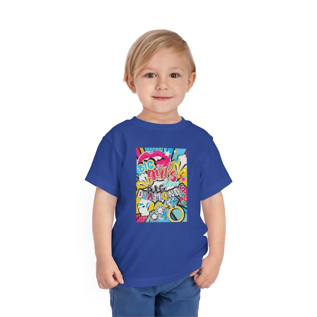 Kids Short Sleeve Tee "Pop art Big girl love big diamonds"