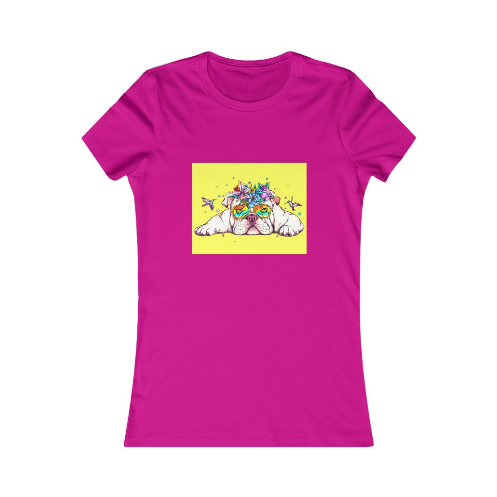 Women's Favorite Tee "English bulldog & bird"