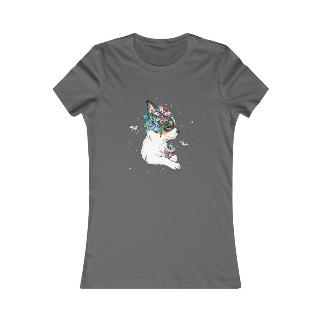 Women's Favorite Tee "Chihuahua puppy & cupcake"