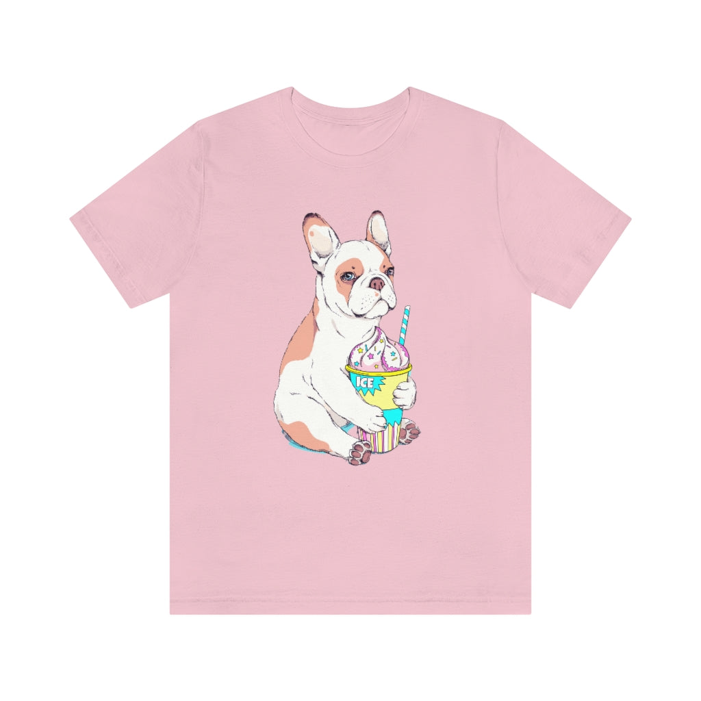Unisex Jersey Short Sleeve Tee "French bulldog & ice cream"