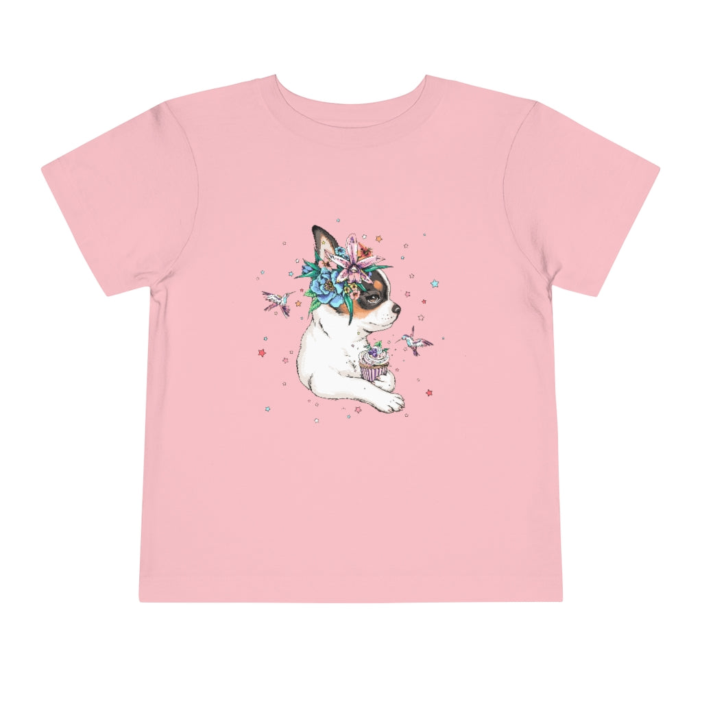 Kids Short Sleeve Tee "Chihuahua puppy & cupcake"