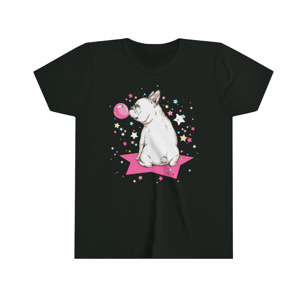 Youth Short Sleeve Tee "French white bulldog & stars"