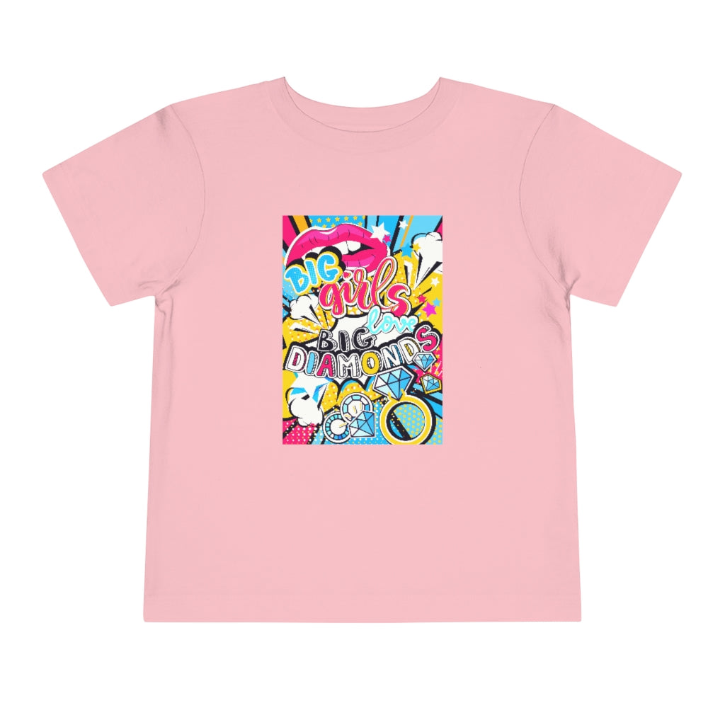 Kids Short Sleeve Tee "Pop art Big girl love big diamonds"