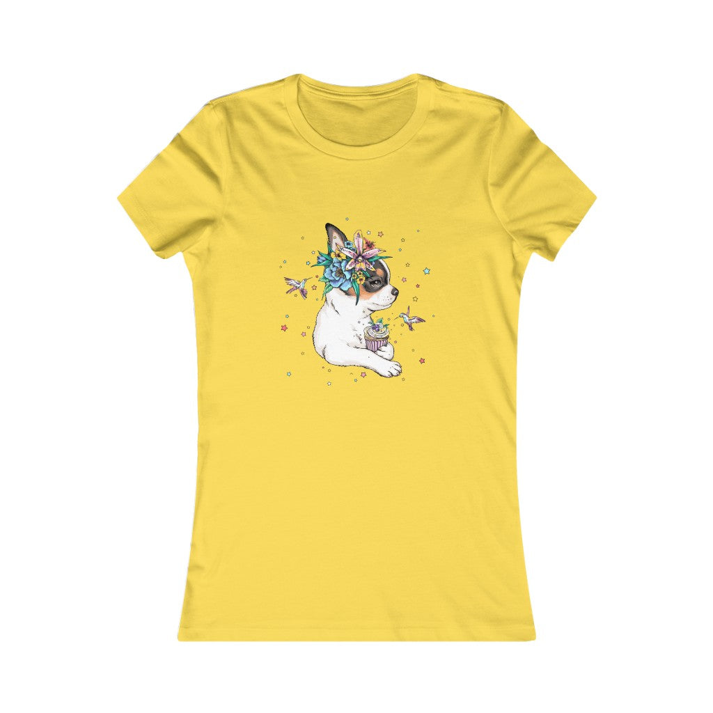 Women's Favorite Tee "Chihuahua puppy & cupcake"