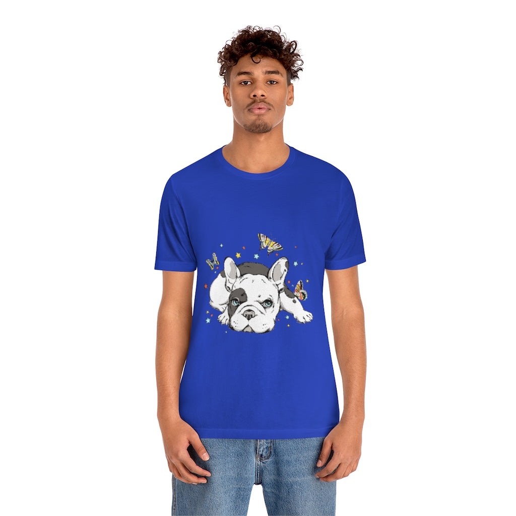 Unisex Jersey Short Sleeve Tee "French bulldog with butterflies"