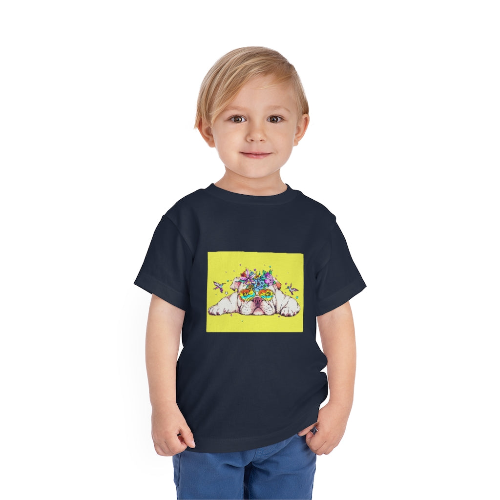 Kids Short Sleeve Tee "English bulldog & bird"
