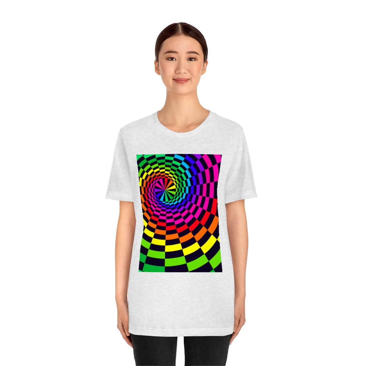 Unisex Jersey Short Sleeve Tee "Optical illusion Black Spirals of the Rectangles"