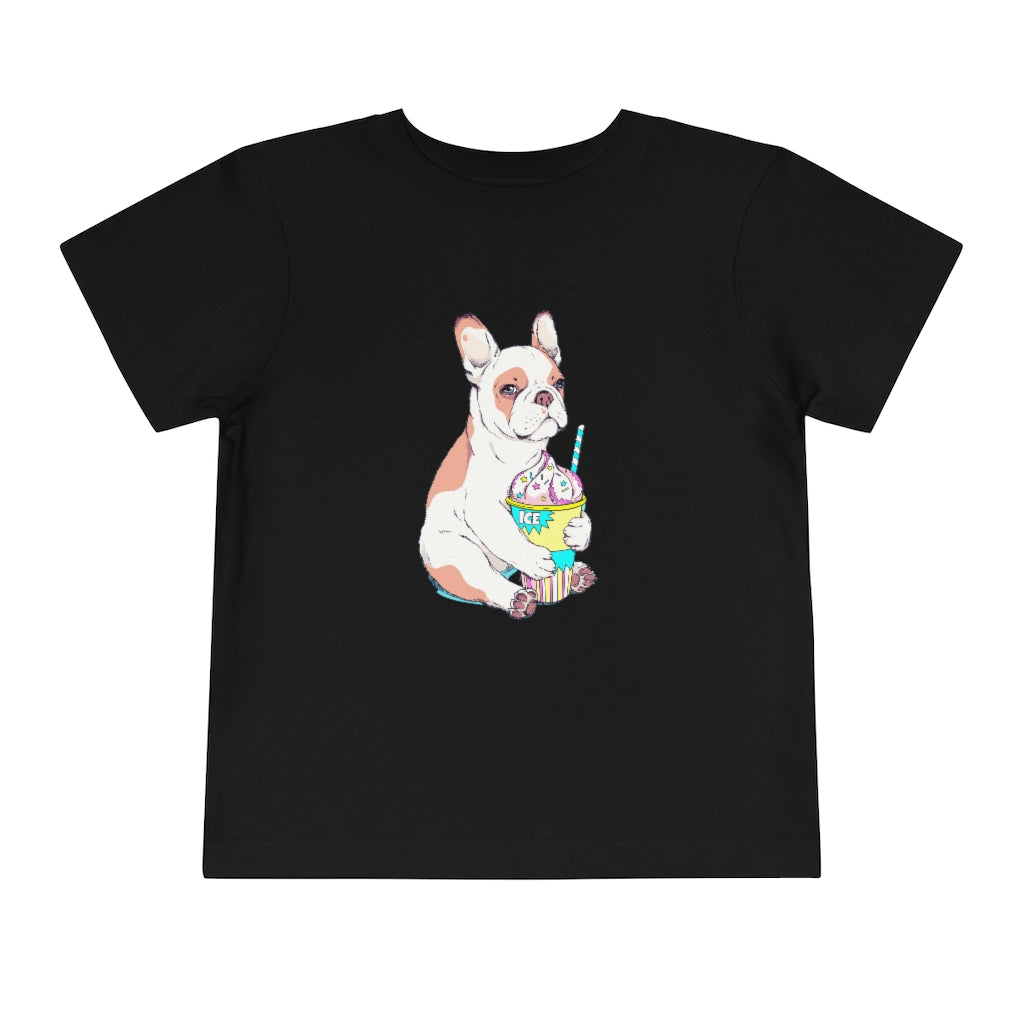 Kids Short Sleeve Tee "French bulldog & ice cream"