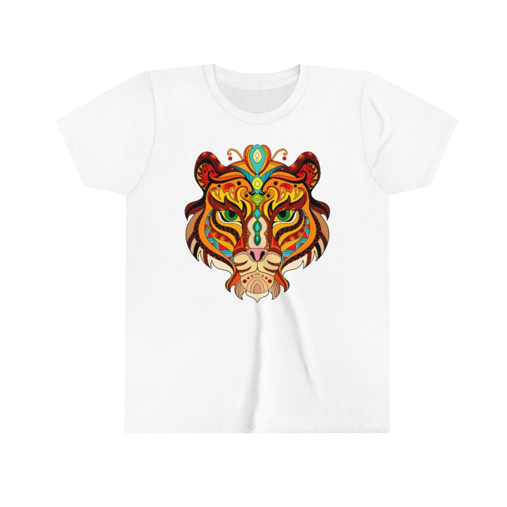 Youth Short Sleeve Tee "Colorful tiger ornament"