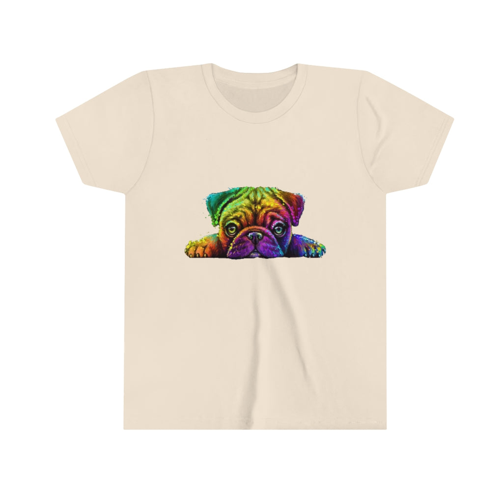 Youth Short Sleeve Tee "Colorful neon Pug"