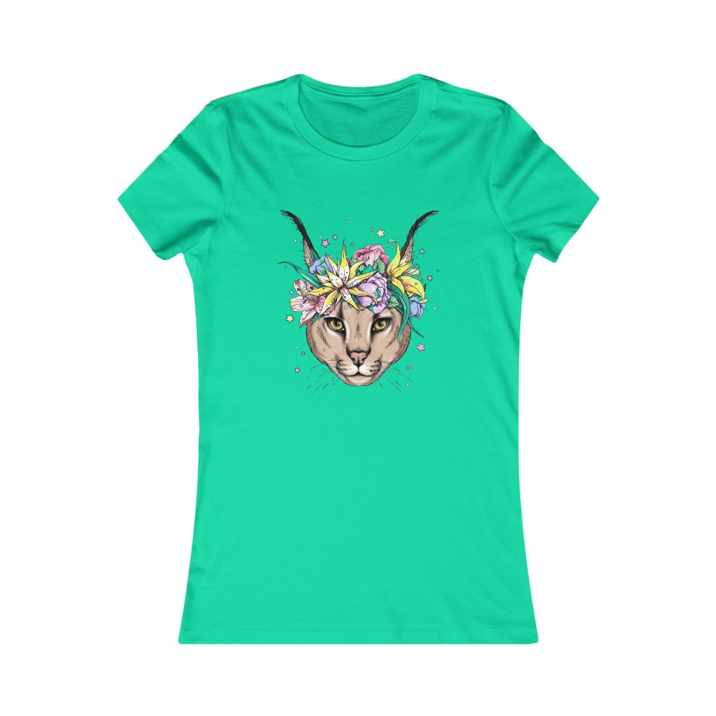 Women's Favorite Tee "Caracal with flowers"
