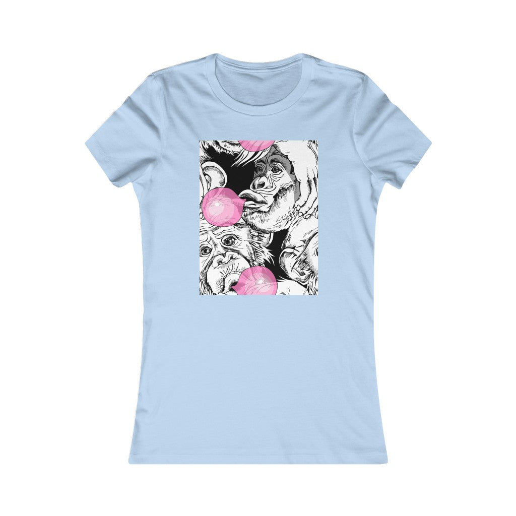 Women's Favorite Tee "Funny Monkey with a pink bubble gum"