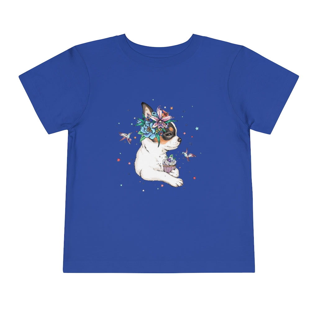 Kids Short Sleeve Tee "Chihuahua puppy & cupcake"