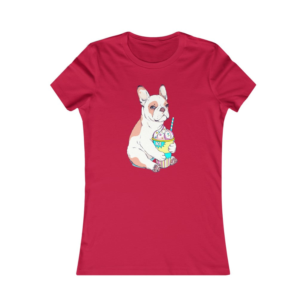 Women's Favorite Tee "French bulldog & ice cream"