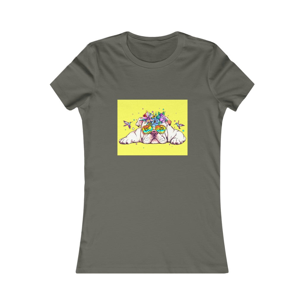 Women's Favorite Tee "English bulldog & bird"