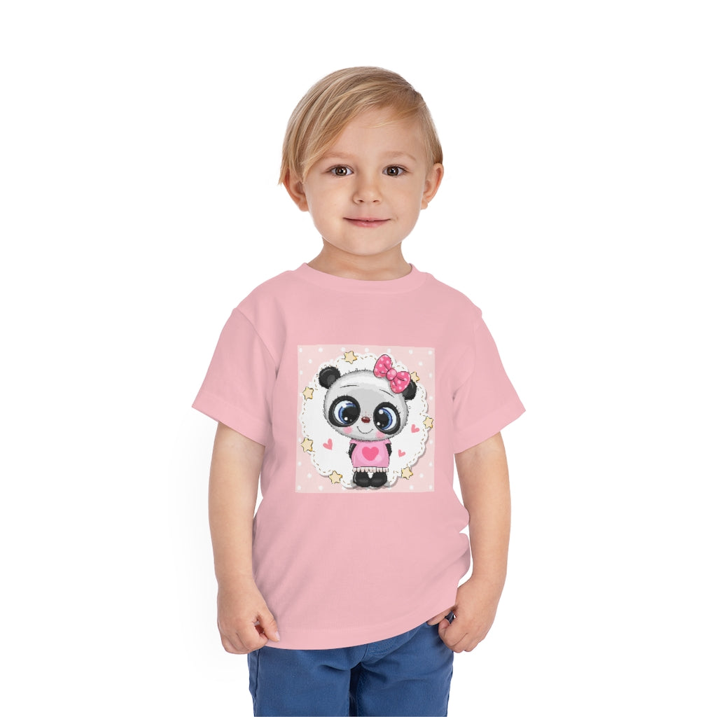 Kids Short Sleeve Tee "Cute cartoon Baby Panda girl"