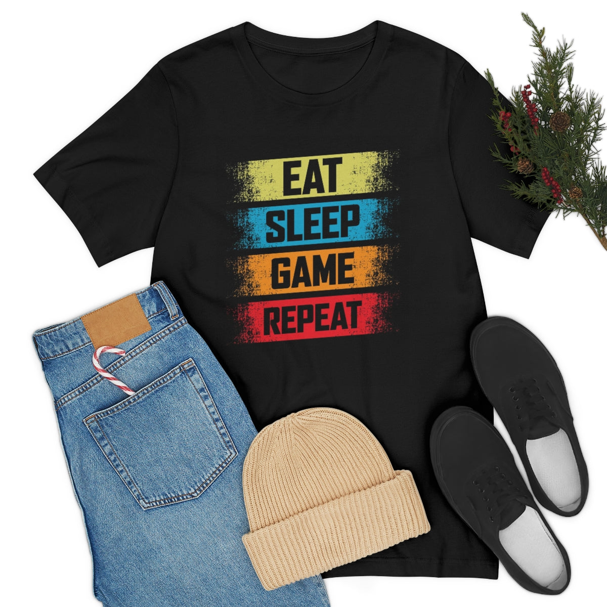 Unisex Jersey Short Sleeve Tee "Eat, sleep, game, repeat"