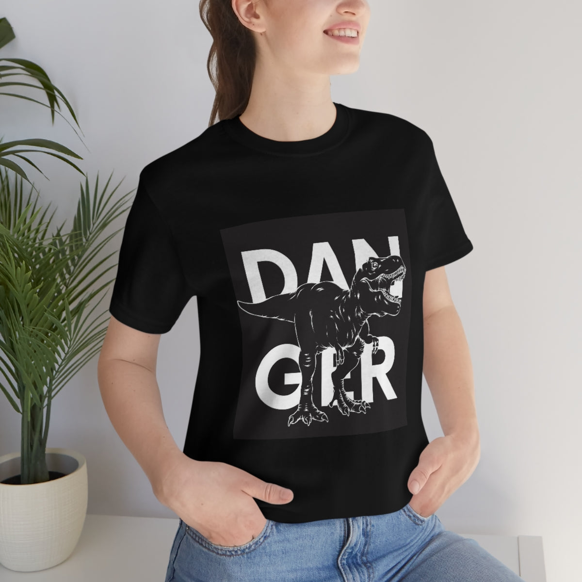 Unisex Jersey Short Sleeve Tee "Danger Dinosaur"