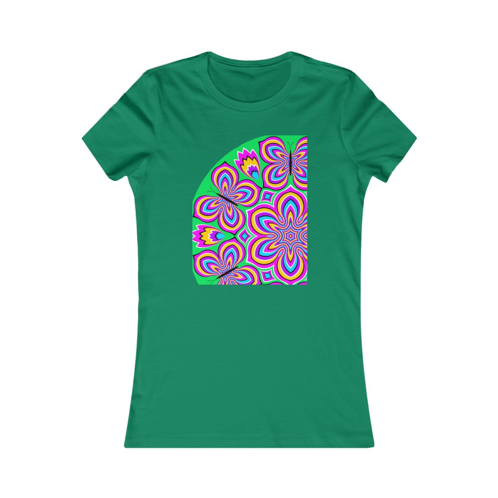 Women's Favorite Tee "Optical illusion Colorful flower and butterflies"