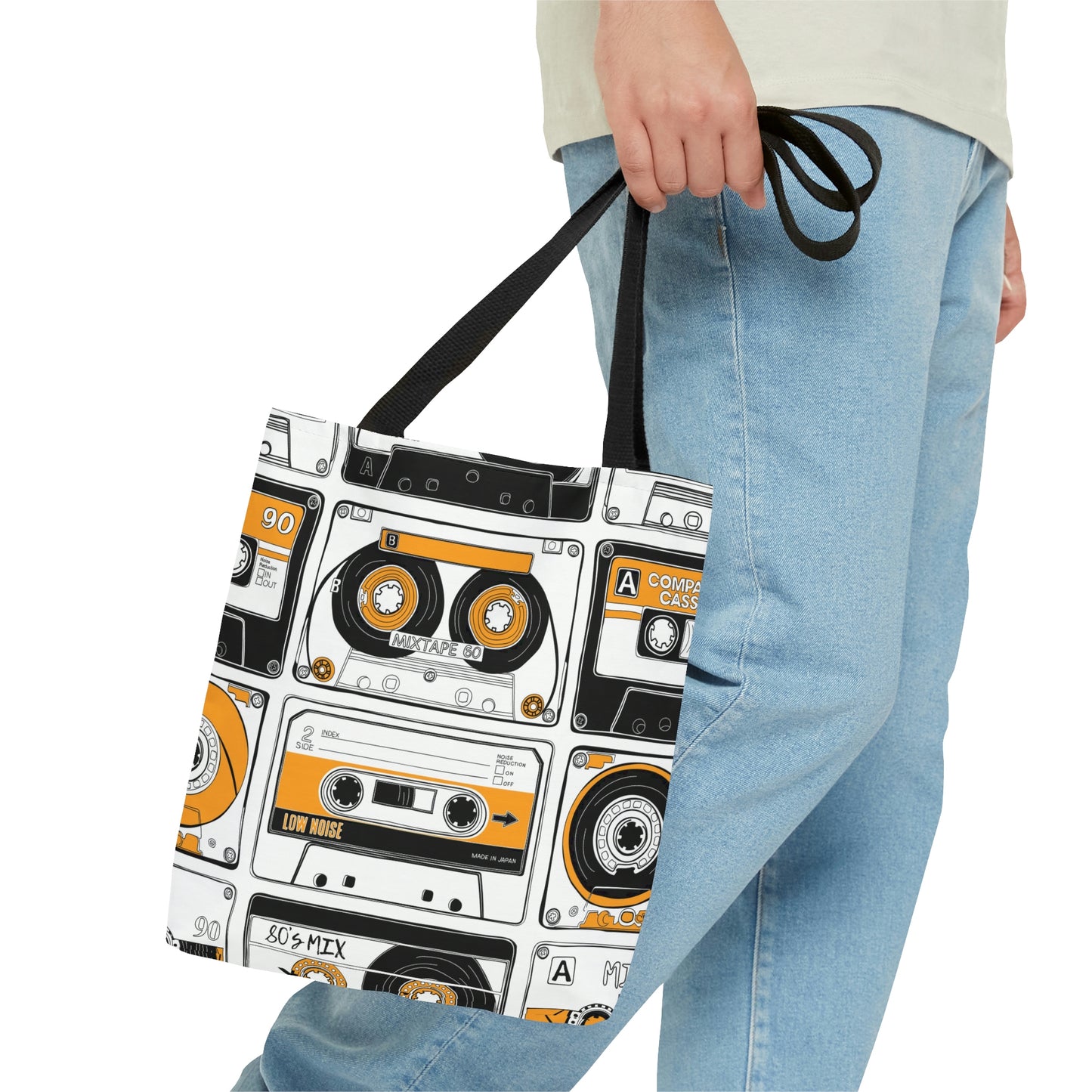 AOP Tote Bag "Vintage Audio Cassettes"