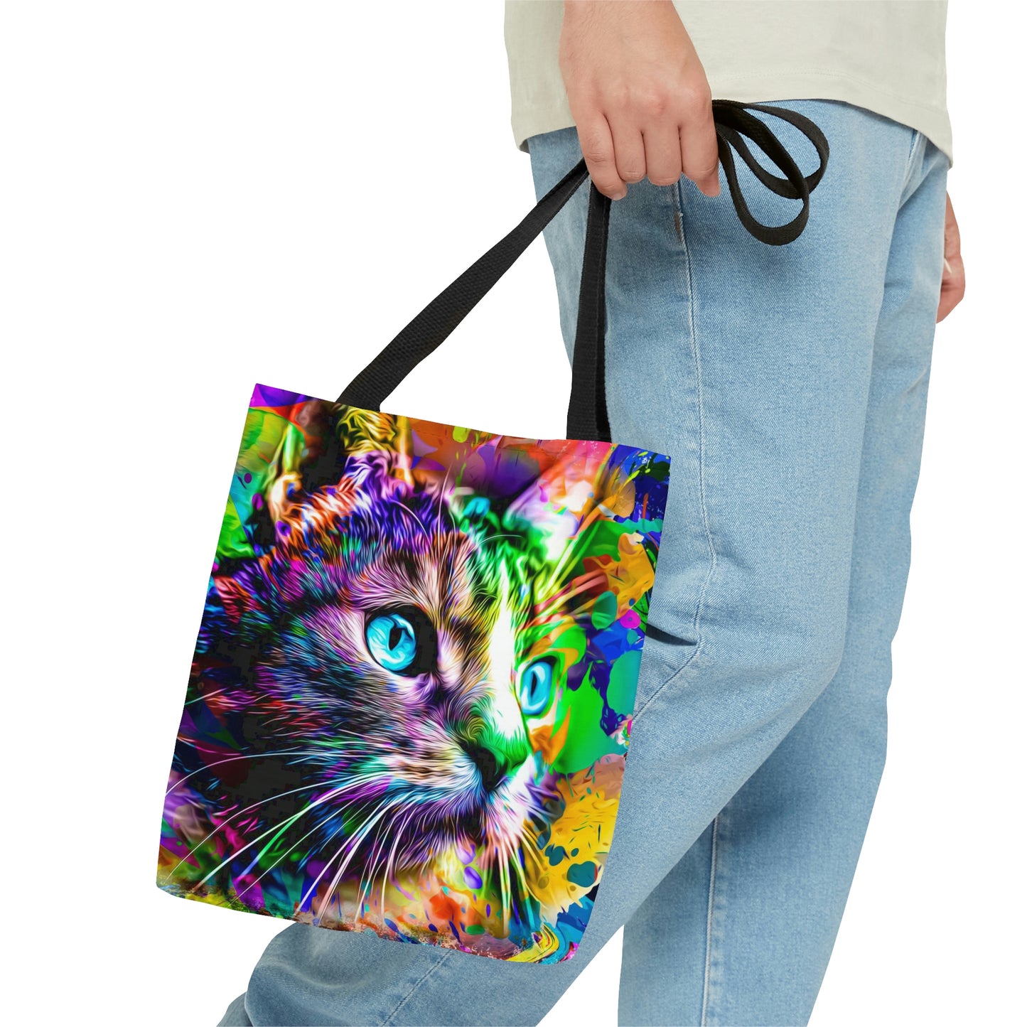 AOP Tote Bag "Cat color art"