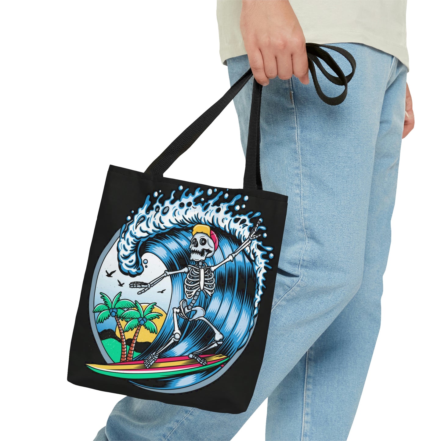 AOP Tote Bag "Skeleton Surfer"