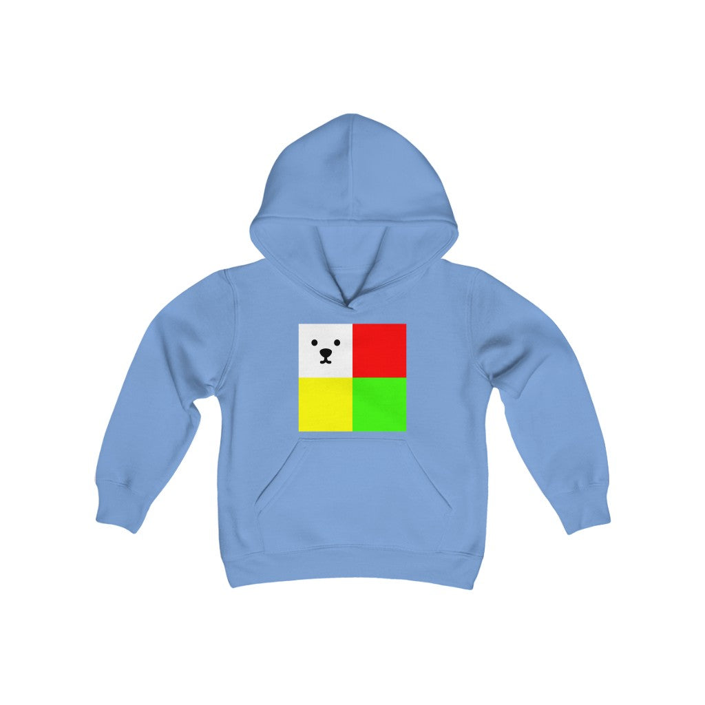Youth Heavy Blend Hooded Sweatshirt "CuBeArea big logo"