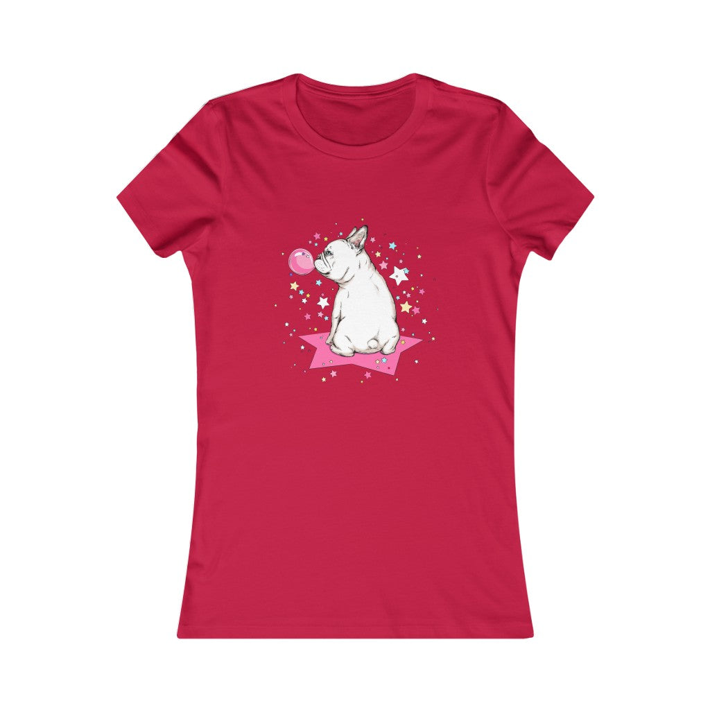 Women's Favorite Tee "French white bulldog & stars"