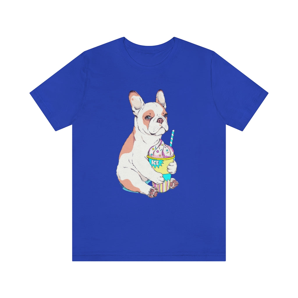 Unisex Jersey Short Sleeve Tee "French bulldog & ice cream"