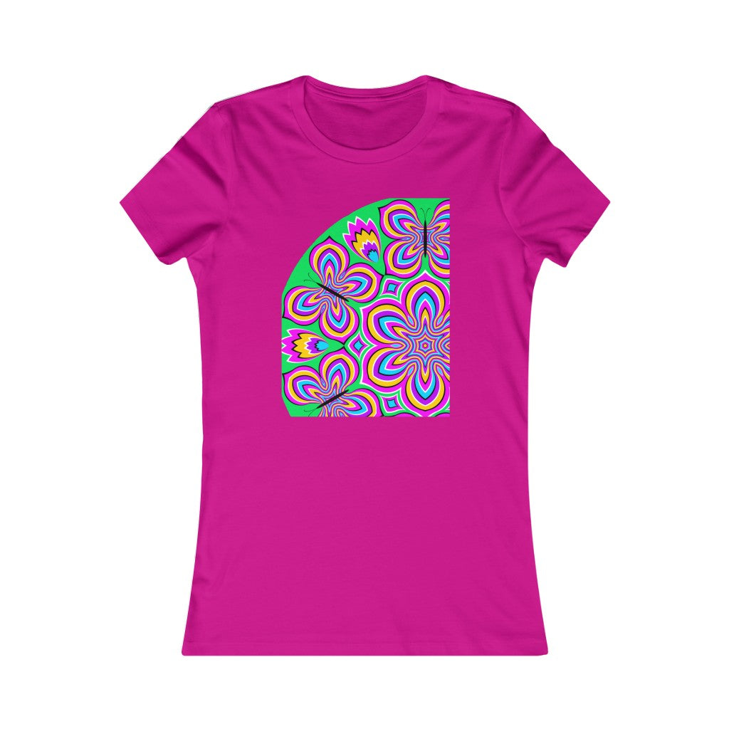 Women's Favorite Tee "Optical illusion Colorful flower and butterflies"