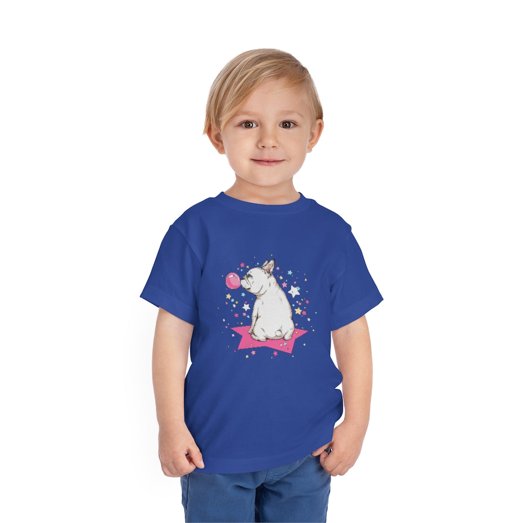 Kids Short Sleeve Tee "French white bulldog & stars"