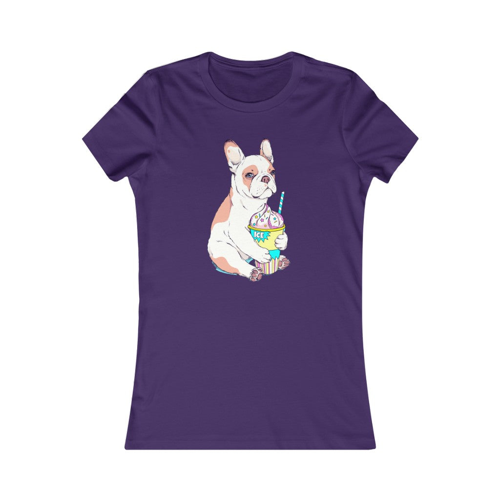 Women's Favorite Tee "French bulldog & ice cream"