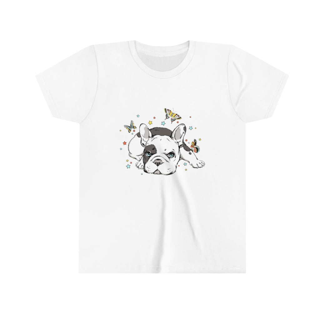 Youth Short Sleeve Tee "French bulldog with butterflies"