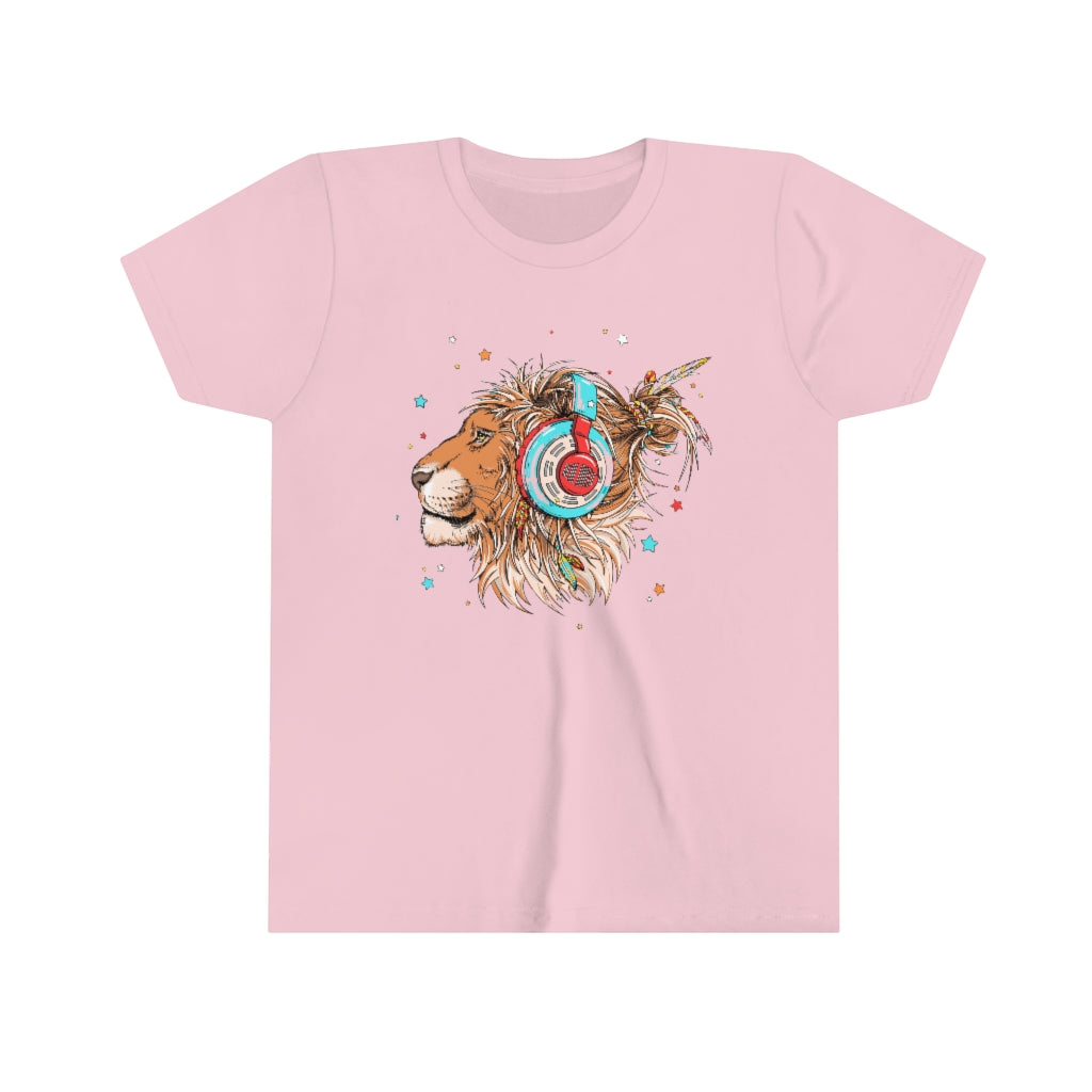 Youth Short Sleeve Tee "Lion & headphones"