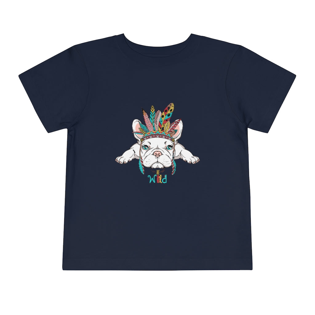 Kids Short Sleeve Tee "French bulldog in Indian headdress"