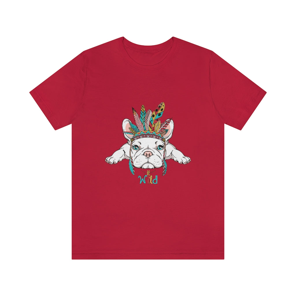Unisex Jersey Short Sleeve Tee "French bulldog in Indian headdress"