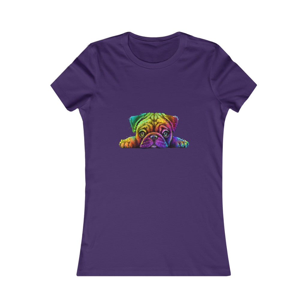 Women's Favorite Tee "Colorful neon Pug"