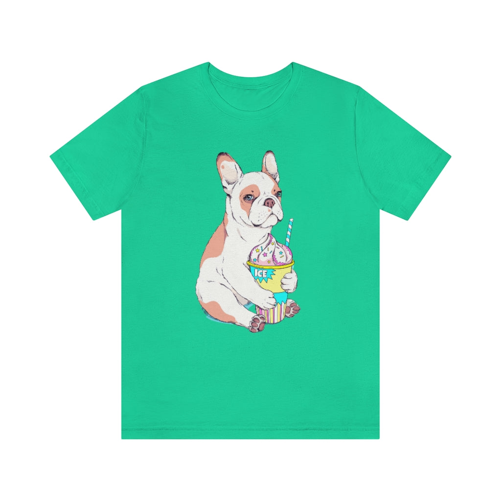 Unisex Jersey Short Sleeve Tee "French bulldog & ice cream"