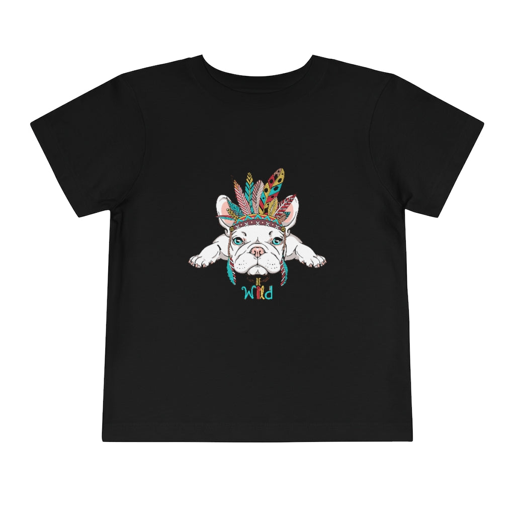 Kids Short Sleeve Tee "French bulldog in Indian headdress"