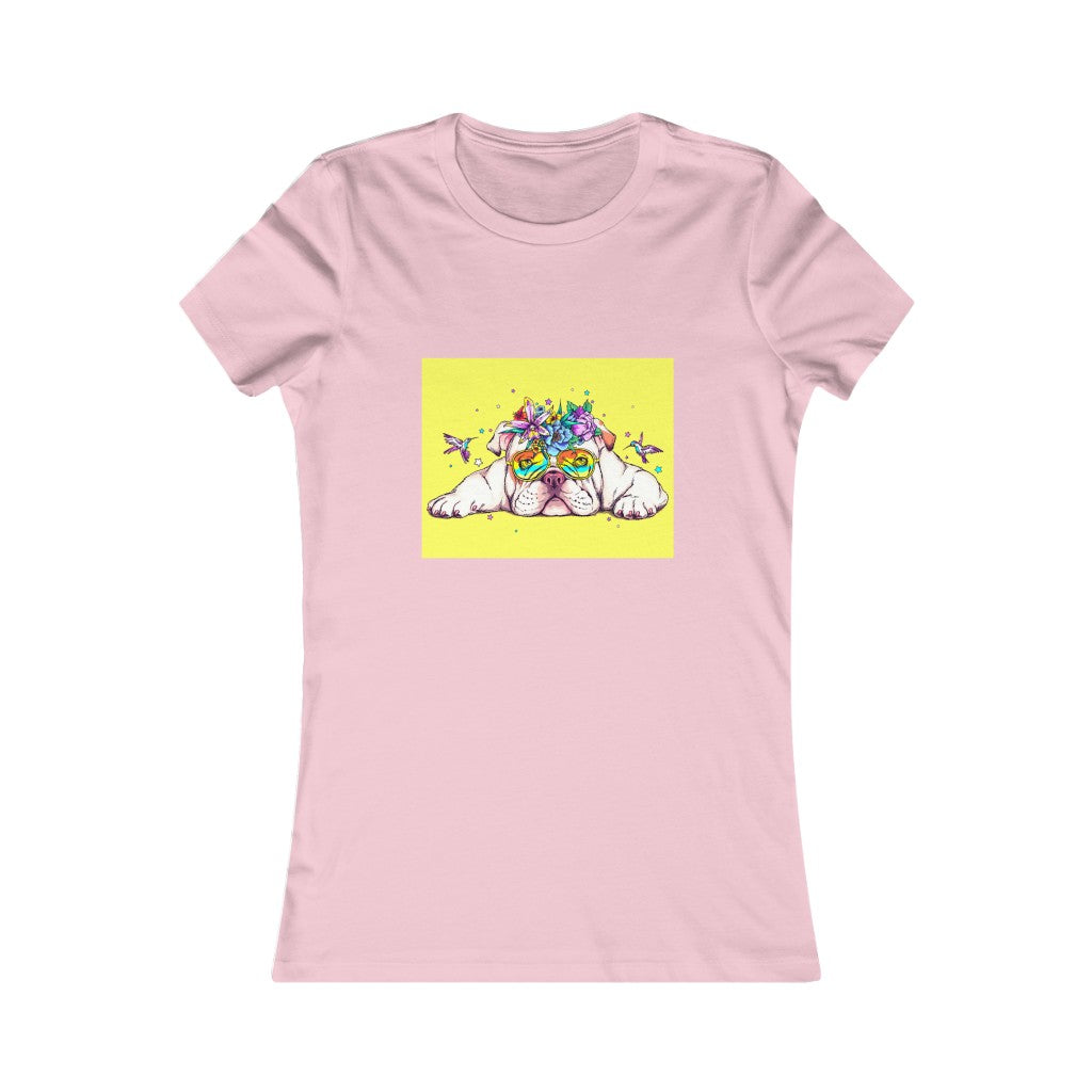 Women's Favorite Tee "English bulldog & bird"