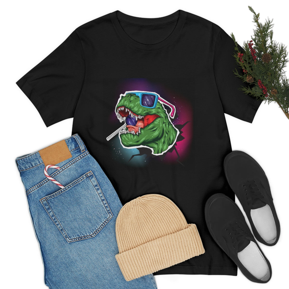 Unisex Jersey Short Sleeve Tee "Dinosaur & Lollipop"