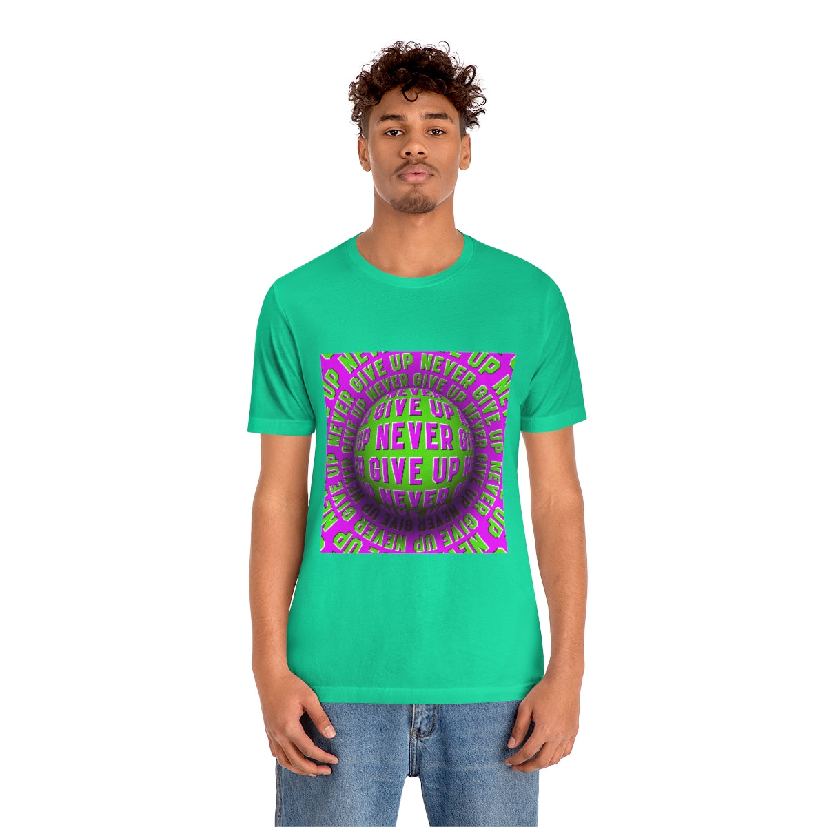 Unisex Jersey Short Sleeve Tee "Optical illusion Never give up"