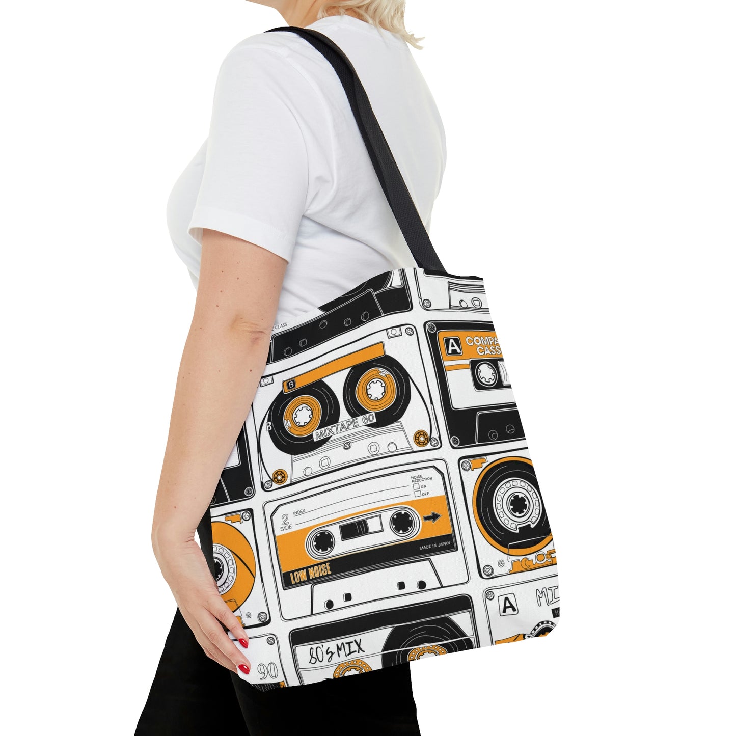 AOP Tote Bag "Vintage Audio Cassettes"